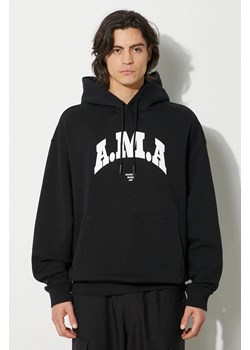 Marcelo Burlon bluza bawełniana Ama Comfort Hoodie męska kolor czarny z kapturem z nadrukiem CMBB106F24FLE0081001 ze sklepu ANSWEAR.com w kategorii Bluzy męskie - zdjęcie 177731308