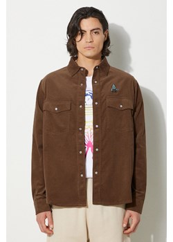 ICECREAM koszula sztruksowa Needle Cord Shirt kolor brązowy regular IC24221 ze sklepu ANSWEAR.com w kategorii Koszule męskie - zdjęcie 177732886