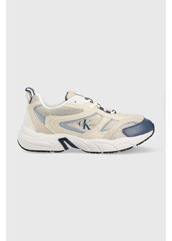 Calvin Klein Jeans sneakersy Retro Tennis Su-Mesh kolor beżowy YM0YM00589 ze sklepu ANSWEAR.com w kategorii Buty sportowe męskie - zdjęcie 177749009