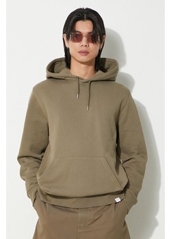 Norse Projects bluza bawełniana Vagn Slim Organic męska kolor zielony z kapturem gładka N20.1276.8076 ze sklepu ANSWEAR.com w kategorii Bluzy męskie - zdjęcie 177749505