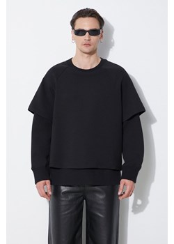 Neil Barrett bluza Slim Dropped Shoulder Double Layer Sweatshirt męska kolor czarny gładka MY72251R-Y501-001N ze sklepu ANSWEAR.com w kategorii Bluzy męskie - zdjęcie 177749527