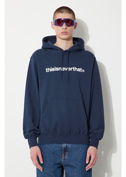 thisisneverthat bluza bawełniana T-logo LT Hoodie męska kolor granatowy z kapturem z nadrukiem TN240TSWHO01 ze sklepu ANSWEAR.com w kategorii Bluzy męskie - zdjęcie 177749547