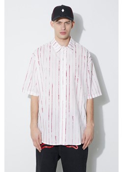 Marcelo Burlon koszula bawełniana County Pinstripes Over Shirt męska kolor biały relaxed z kołnierzykiem klasycznym CMGG004S24FAB0010128 ze sklepu ANSWEAR.com w kategorii Koszule męskie - zdjęcie 177749636
