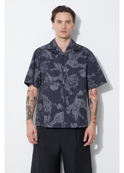 Neil Barrett koszula bawełniana Boxy Bold Flowers Print Short Sleeve Shirt męska kolor szary regular MY60214A-Y059-763N ze sklepu ANSWEAR.com w kategorii Koszule męskie - zdjęcie 177749656