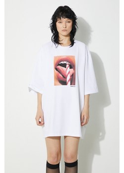 Fiorucci t-shirt bawełniany Mouth Print Boxy T-Shirt damski kolor biały W01FPTSH102CJ01WH04 ze sklepu ANSWEAR.com w kategorii Bluzki damskie - zdjęcie 177750648
