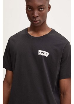 Levi's t-shirt bawełniany męski kolor czarny z nadrukiem - id: PPYH-TSM0GY_99D - marki Levi's - 177750797 Levi's t-shirt bawełniany męski kolor czarny z nadrukiem ze sklepu ANSWEAR.com w kategorii T-shirty męskie - zdjęcie 177750797