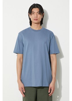 Norse Projects t-shirt bawełniany Johannes męski kolor niebieski z aplikacją N01.0643.7121 ze sklepu ANSWEAR.com w kategorii T-shirty męskie - zdjęcie 177751007