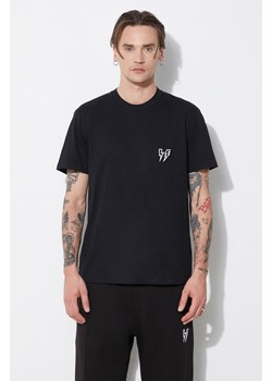 Neil Barrett t-shirt bawełniany Slim Double Bolt męski kolor czarny z aplikacją MY70218R-Y523-001N ze sklepu ANSWEAR.com w kategorii T-shirty męskie - zdjęcie 177751038