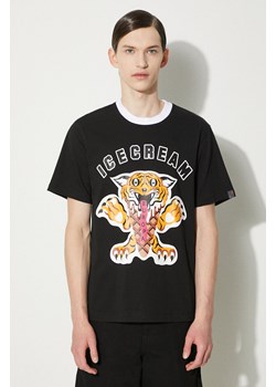 ICECREAM t-shirt bawełniany Tiger męski kolor czarny z nadrukiem IC24237 ze sklepu ANSWEAR.com w kategorii T-shirty męskie - zdjęcie 177751109