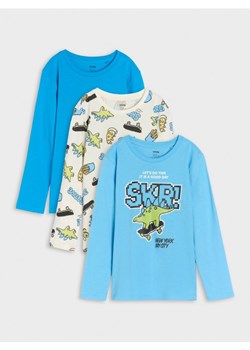 Sinsay - Koszulka z długimi rękawami 3 pack - błękitny ze sklepu Sinsay w kategorii T-shirty chłopięce - zdjęcie 177786259