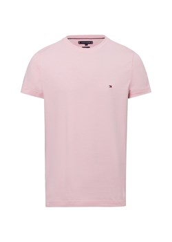 Tommy Hilfiger T-shirt męski Mężczyźni Dżersej różowy jednolity ze sklepu vangraaf w kategorii T-shirty męskie - zdjęcie 177787809