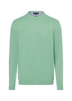 Finshley & Harding Sweter z dodatkiem kaszmiru Mężczyźni drobna dzianina trawiasty jednolity ze sklepu vangraaf w kategorii Swetry męskie - zdjęcie 177787879