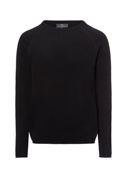 Nils Sundström Sweter męski Mężczyźni Bawełna czarny jednolity ze sklepu vangraaf w kategorii Swetry męskie - zdjęcie 177787956