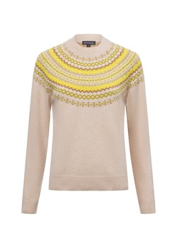 Franco Callegari Damski sweter z dzianiny wykonany z wełny merynosów Kobiety Wełna merino beżowy wzorzysty ze sklepu vangraaf w kategorii Swetry damskie - zdjęcie 177788136