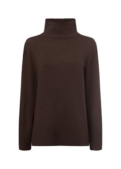 Marie Lund Damski sweter z dzianiny wykonany z wełny merynosów Kobiety Wełna merino czekoladowy jednolity ze sklepu vangraaf w kategorii Swetry damskie - zdjęcie 177788189