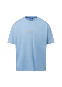 HUGO BLUE Koszulka męska - Nalono Mężczyźni Bawełna jasnoniebieski jednolity ze sklepu vangraaf w kategorii T-shirty męskie - zdjęcie 177788327