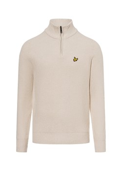 Lyle & Scott Męski sweter z dzianiny Mężczyźni Bawełna beżowy jednolity ze sklepu vangraaf w kategorii Swetry męskie - zdjęcie 177788355