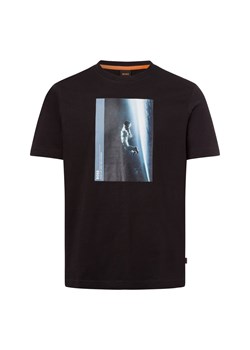 BOSS Orange Koszulka męska - Mineral Mężczyźni Bawełna czarny jednolity ze sklepu vangraaf w kategorii T-shirty męskie - zdjęcie 177788375