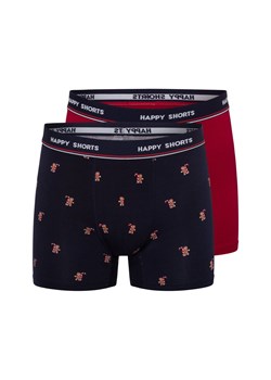 HAPPY SHORTS Bokserki - 2-pak Mężczyźni Bawełna granatowy nadruk ze sklepu vangraaf w kategorii Majtki męskie - zdjęcie 177788379