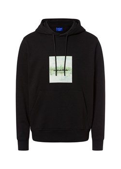 Jack & Jones Męski sweter z kapturem - Jorvesterbrew Newton Mężczyźni czarny jednolity ze sklepu vangraaf w kategorii Bluzy męskie - zdjęcie 177788476