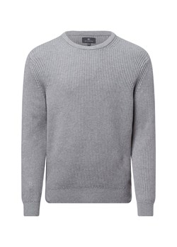 Nils Sundström Męski sweter z dzianiny Mężczyźni Bawełna szary jednolity ze sklepu vangraaf w kategorii Swetry męskie - zdjęcie 177788507