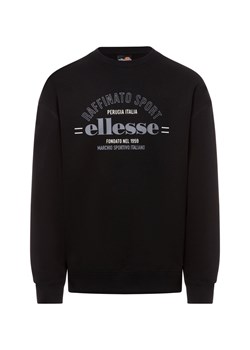 ellesse Bluza męska - Sadali Mężczyźni Bawełna czarny jednolity ze sklepu vangraaf w kategorii Bluzy męskie - zdjęcie 177788577
