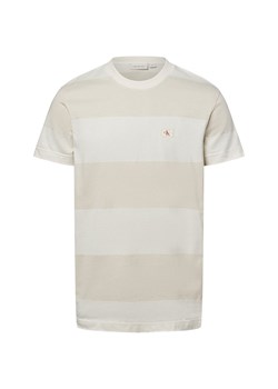 Calvin Klein Jeans Koszulka męska Mężczyźni Bawełna beżowy w paski ze sklepu vangraaf w kategorii T-shirty męskie - zdjęcie 177788676