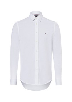 Tommy Hilfiger Męska koszula casual Mężczyźni Regular Fit Bawełna biały jednolity ze sklepu vangraaf w kategorii Koszule męskie - zdjęcie 177788728
