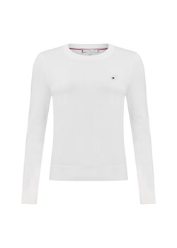 Tommy Hilfiger Sweter damski z cienkiej dzianiny Kobiety biały jednolity ze sklepu vangraaf w kategorii Swetry damskie - zdjęcie 177788767