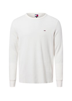 Tommy Jeans Męska koszula z długim rękawem Mężczyźni Bawełna biały jednolity ze sklepu vangraaf w kategorii T-shirty męskie - zdjęcie 177788807