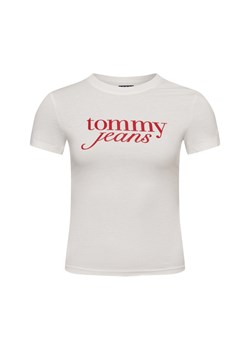 Tommy Jeans Koszulka damska Kobiety Bawełna biały jednolity ze sklepu vangraaf w kategorii Bluzki damskie - zdjęcie 177788825