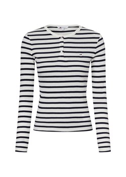 Tommy Jeans Damska koszulka z długim rękawem Kobiety Bawełna granatowy w paski ze sklepu vangraaf w kategorii Bluzki damskie - zdjęcie 177788826
