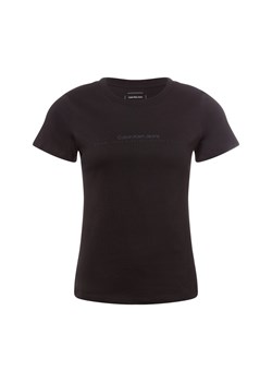 Calvin Klein Jeans Koszulka damska Kobiety Bawełna czarny jednolity ze sklepu vangraaf w kategorii Bluzki damskie - zdjęcie 177788858
