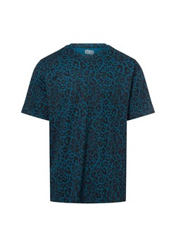 Finshley & Harding London Koszulka męska Mężczyźni Bawełna petrol wzorzysty ze sklepu vangraaf w kategorii T-shirty męskie - zdjęcie 177788968