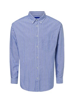 HUGO BLUE Męska koszula casual - Ebill Mężczyźni Regular Fit Bawełna niebieski w paski ze sklepu vangraaf w kategorii Koszule męskie - zdjęcie 177789009