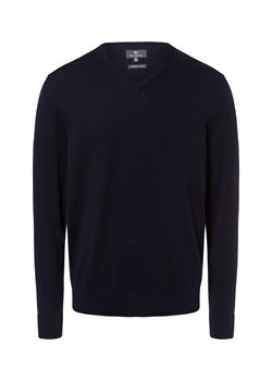 Nils Sundström Męski sweter Mężczyźni Bawełna granatowy jednolity ze sklepu vangraaf w kategorii Swetry męskie - zdjęcie 177789156