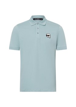 KARL LAGERFELD Męska koszulka polo Mężczyźni Bawełna jasnoniebieski jednolity ze sklepu vangraaf w kategorii T-shirty męskie - zdjęcie 177789179
