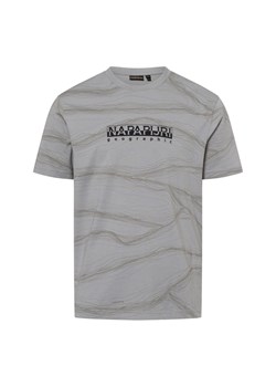 Napapijri Koszulka męska - Cellini Mężczyźni Bawełna jasny szary wzorzysty ze sklepu vangraaf w kategorii T-shirty męskie - zdjęcie 177789286