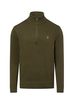 Polo Ralph Lauren Męski sweter z dzianiny Mężczyźni Bawełna khaki jednolity ze sklepu vangraaf w kategorii Swetry męskie - zdjęcie 177789326