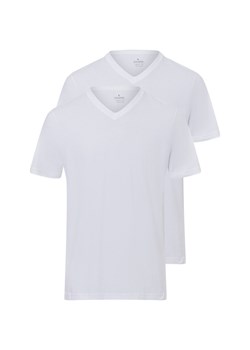 Ragman Męska koszulka z podwójnym zapięciem Mężczyźni Bawełna biały jednolity ze sklepu vangraaf w kategorii T-shirty męskie - zdjęcie 177789519