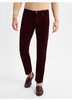 Andrew James Męskie spodnie sztruksowe - Aiden Mężczyźni Bawełna bordowy jednolity ze sklepu vangraaf w kategorii Spodnie męskie - zdjęcie 177789835