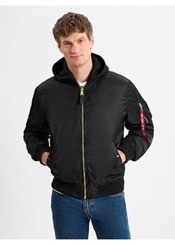 Alpha Industries Męska kurtka bomber Mężczyźni Sztuczne włókno czarny jednolity ze sklepu vangraaf w kategorii Kurtki męskie - zdjęcie 177789857