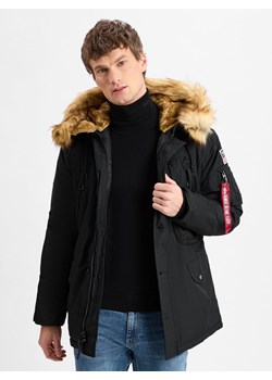 Alpha Industries Parka męska - N-3B Mężczyźni Sztuczne włókno czarny jednolity ze sklepu vangraaf w kategorii Kurtki męskie - zdjęcie 177789858