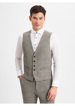 Andrew James New York Męska kamizelka modułowa - Alyn-William Mężczyźni Regular Fit Sztuczne włókno szary w kratkę ze sklepu vangraaf w kategorii Kamizelki męskie - zdjęcie 177789915