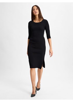 IPURI Damska sukienka na co dzień Kobiety czarny jednolity ze sklepu vangraaf w kategorii Sukienki - zdjęcie 177790056
