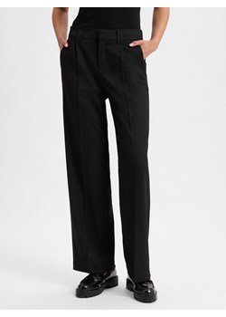 Marie Lund Damskie spodnie materiałowe Kobiety Sztuczne włókno czarny jednolity ze sklepu vangraaf w kategorii Spodnie damskie - zdjęcie 177790565