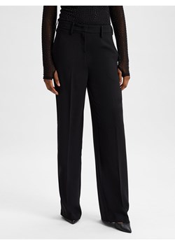 MAC Damskie spodnie materiałowe - Camilla Kobiety Sztuczne włókno czarny jednolity ze sklepu vangraaf w kategorii Spodnie damskie - zdjęcie 177790606