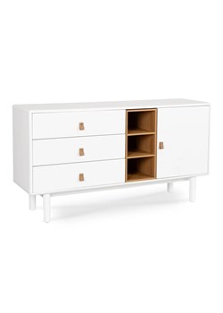 Biała nowoczesna komoda na nóżkach 140 cm - Ofro 3X ze sklepu Edinos.pl w kategorii Komody - zdjęcie 177791938