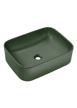Zielona prostokątna ceramiczna umywalka na blat G6-L85 ze sklepu Edinos.pl w kategorii Łazienka - zdjęcie 177792136