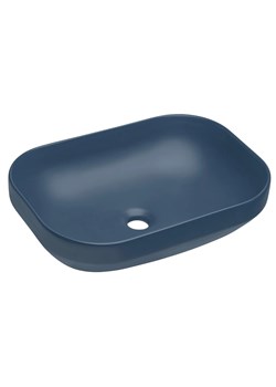 Granatowa prostokątna umywalka ceramiczna C7-E10 ze sklepu Edinos.pl w kategorii Łazienka - zdjęcie 177792268